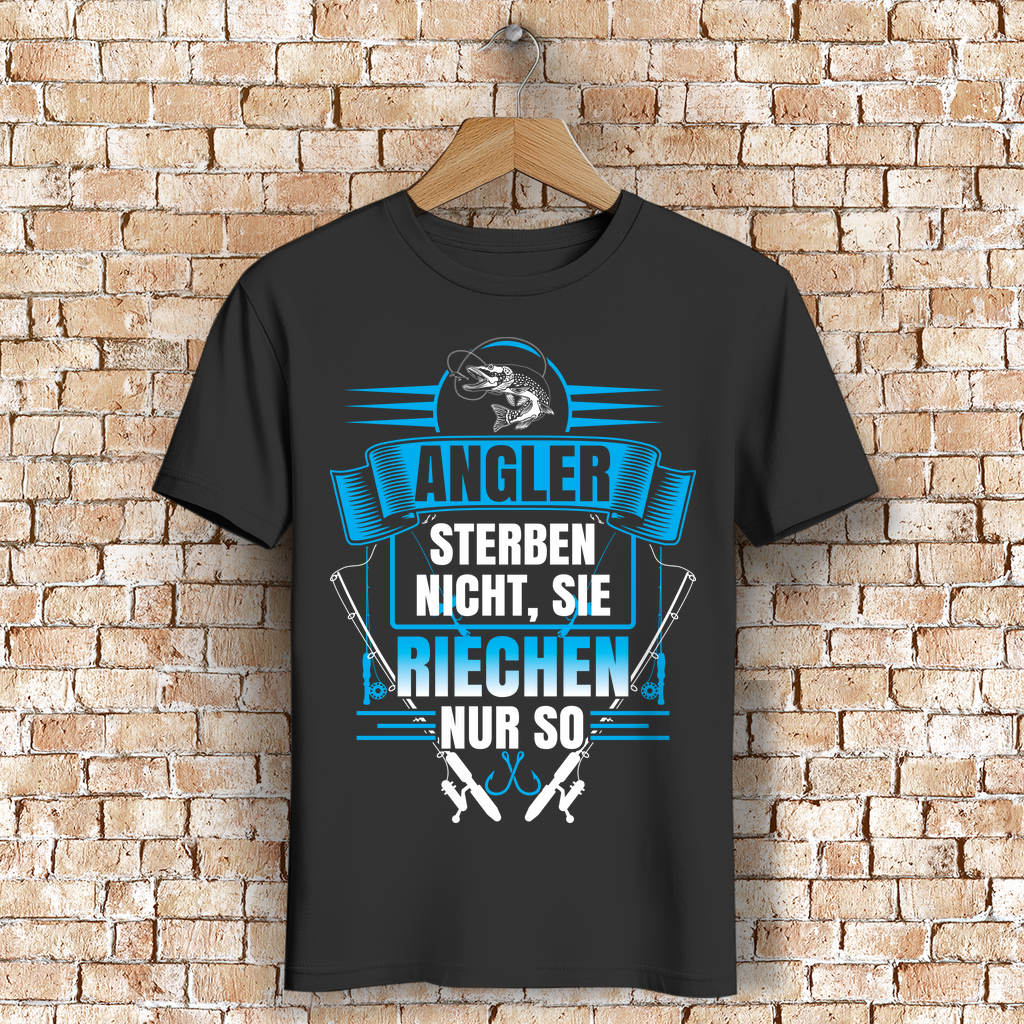 Angel Spruch T-Shirt – Männer Funshirt für Angler mit Humor