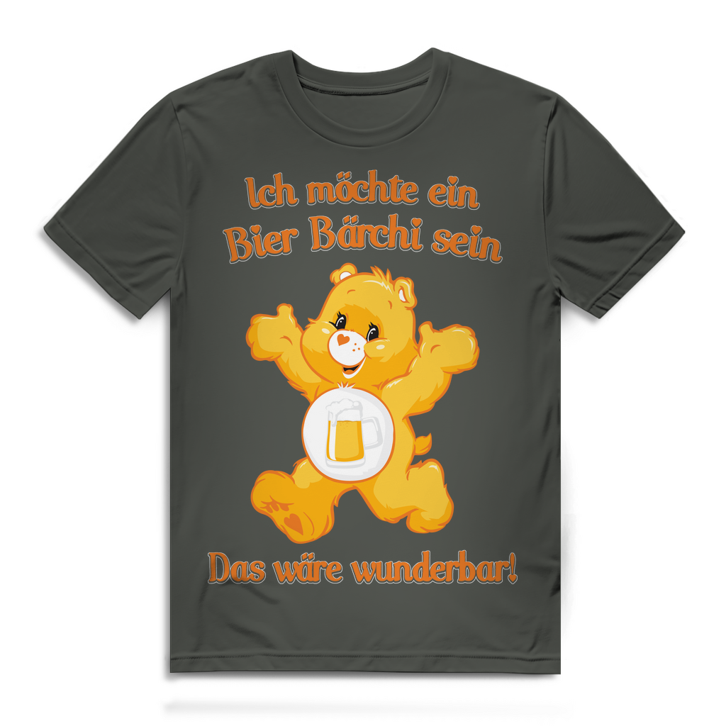 Herren Premium Bio T-Shirt Ich möchte ein Bier Bärchi sein das wäre wunderbar! Millennial Khaki