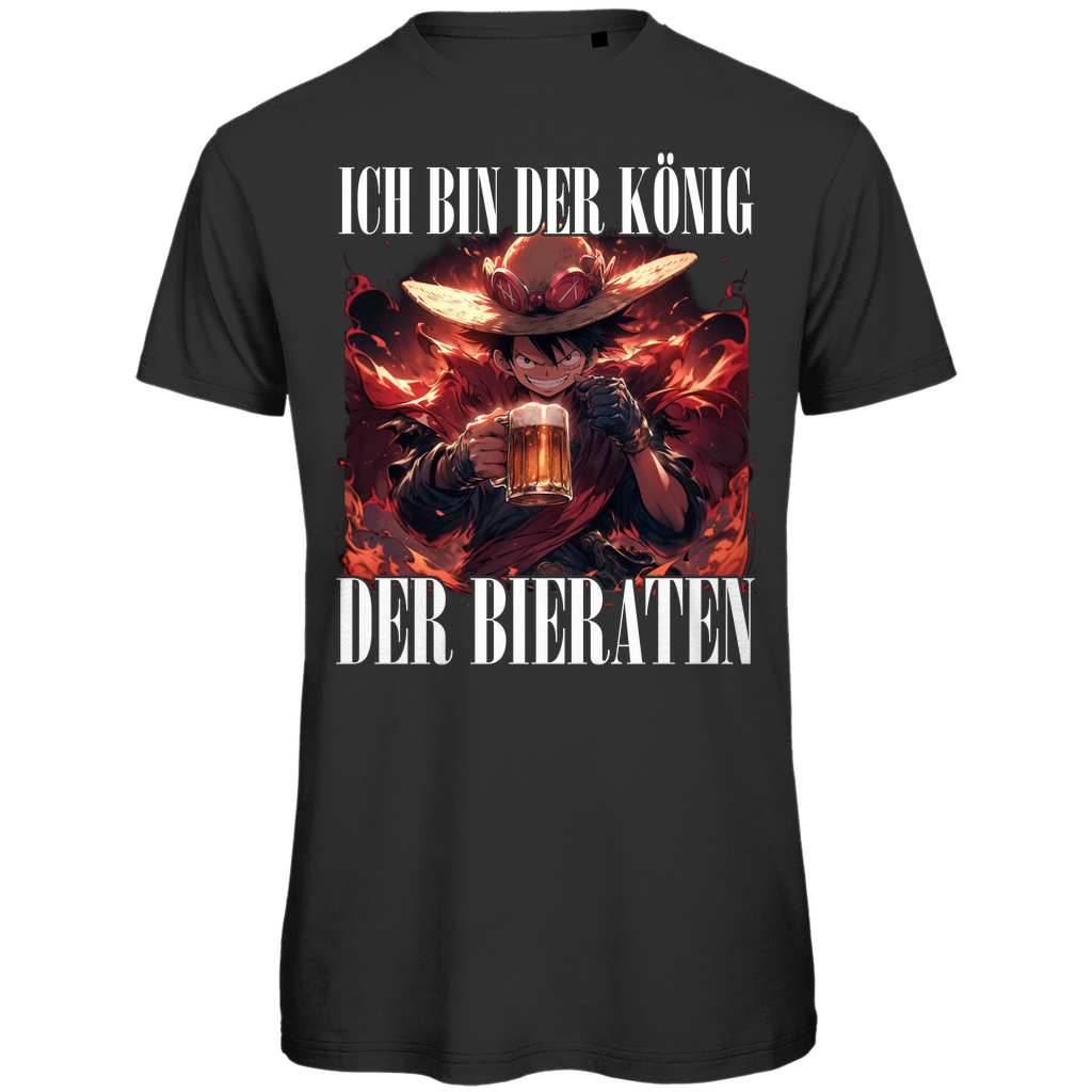 Ich bin der König der Bieraten One Piece Ruffy - Herren Premium Bio T-Shirt Black