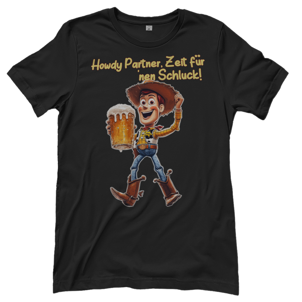 Howdy Partner Zeit für nen Schluck - Woody Toy Story - Damenshirt Black