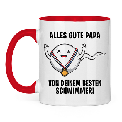 Alles gute Papa von deinem besten Schwimmer! - Tasse zweifarbig