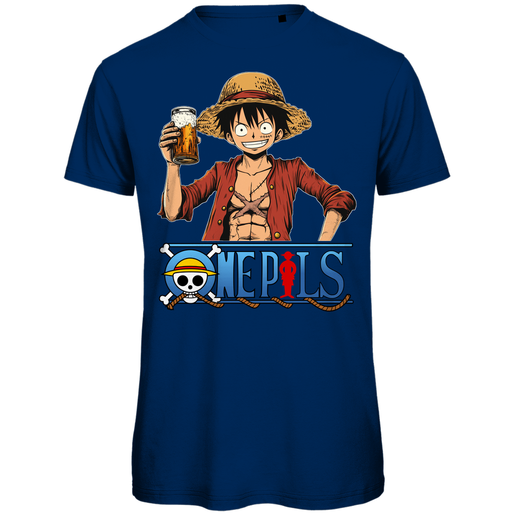 One Pils - One Piece Ruffy - Herren Premium Bio T-Shirt Navy