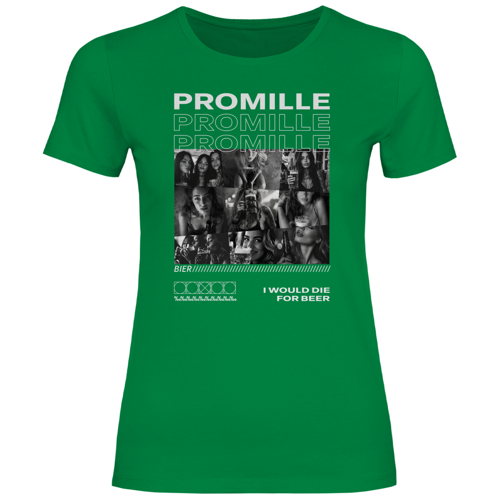 Promille Bier i would die for beer - Damenshirt Kelly Green