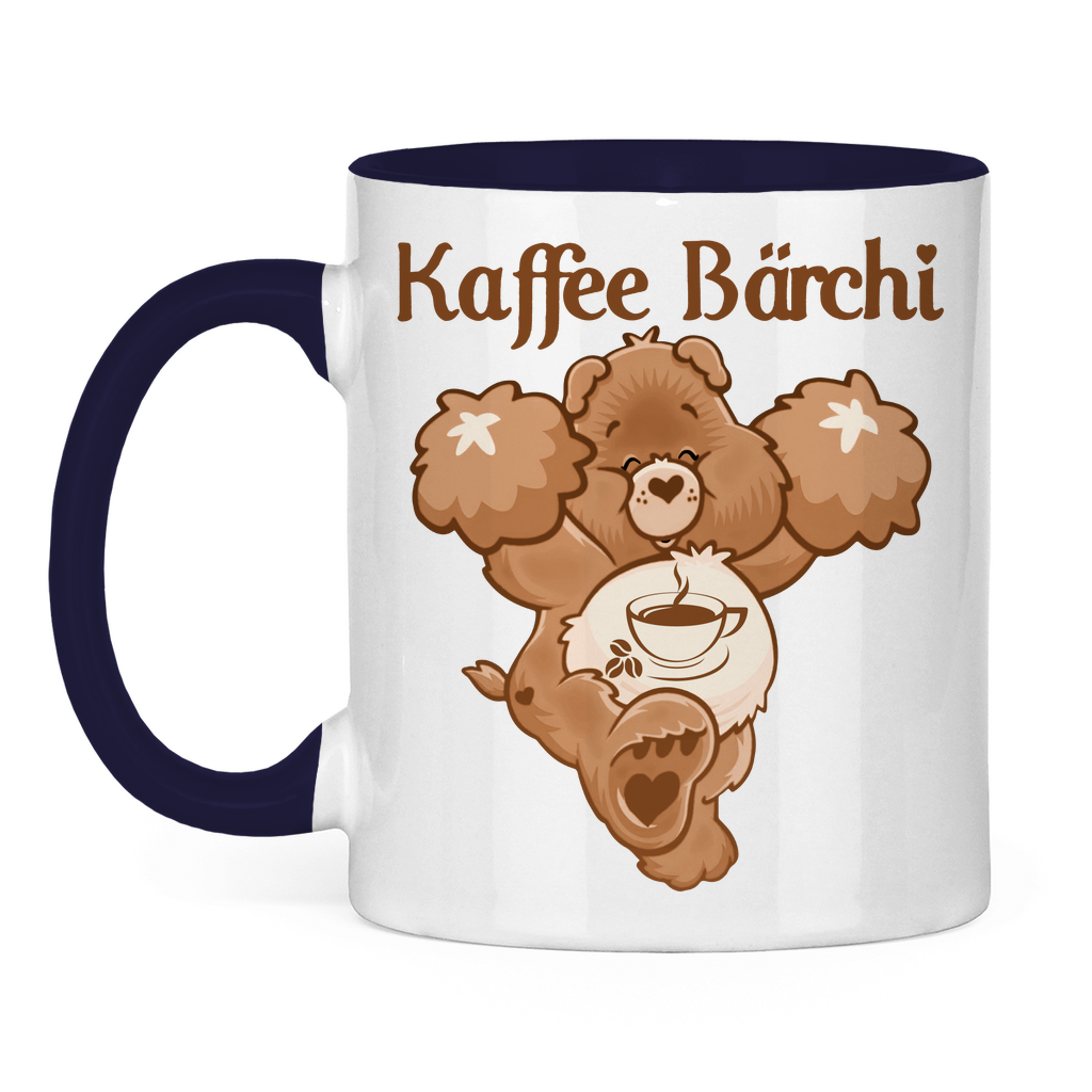 Kaffee Bärchi - Glücksbärchi - Tasse zweifarbig Navy