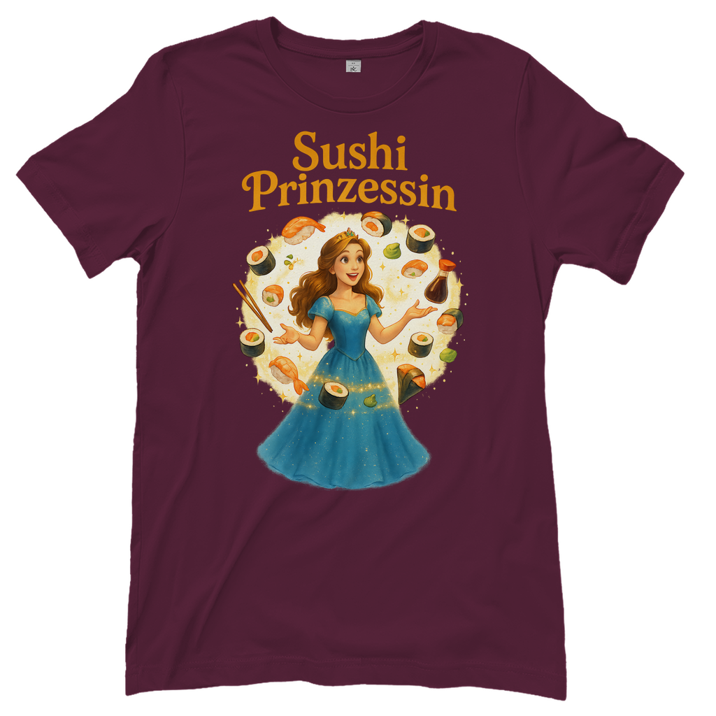 Sushi Prinzessin - Damen T-Shirt Burgundy