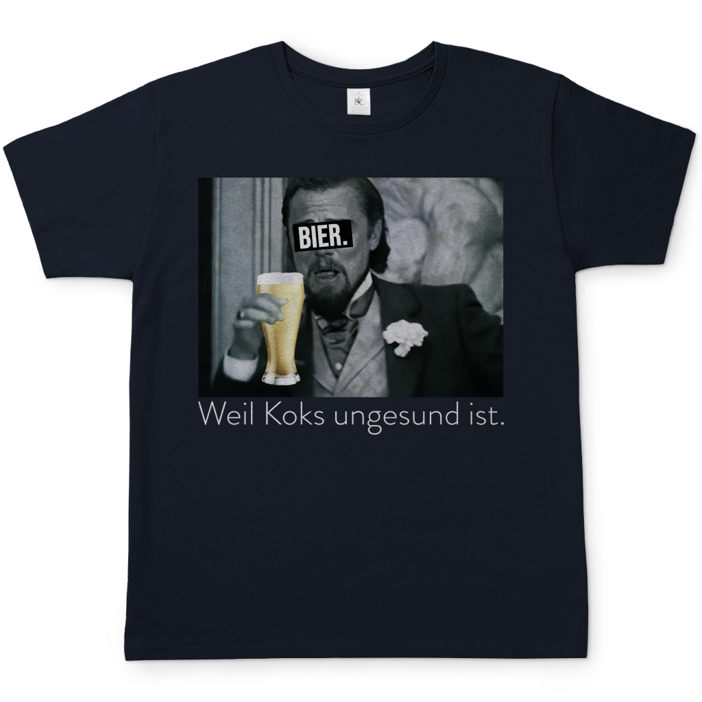 Leonardo DiCaprio - Bier weil Koks ungesund ist - Herren Shirt Navy