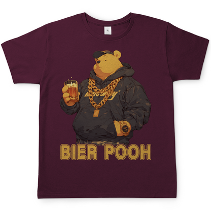 Winnie the Bier Pooh - Herren Shirt Burgundy