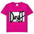 Damen V-Neck T-Shirt druﬀ – Bold Retro Logo Design im Cartoon-Style Fuchsia