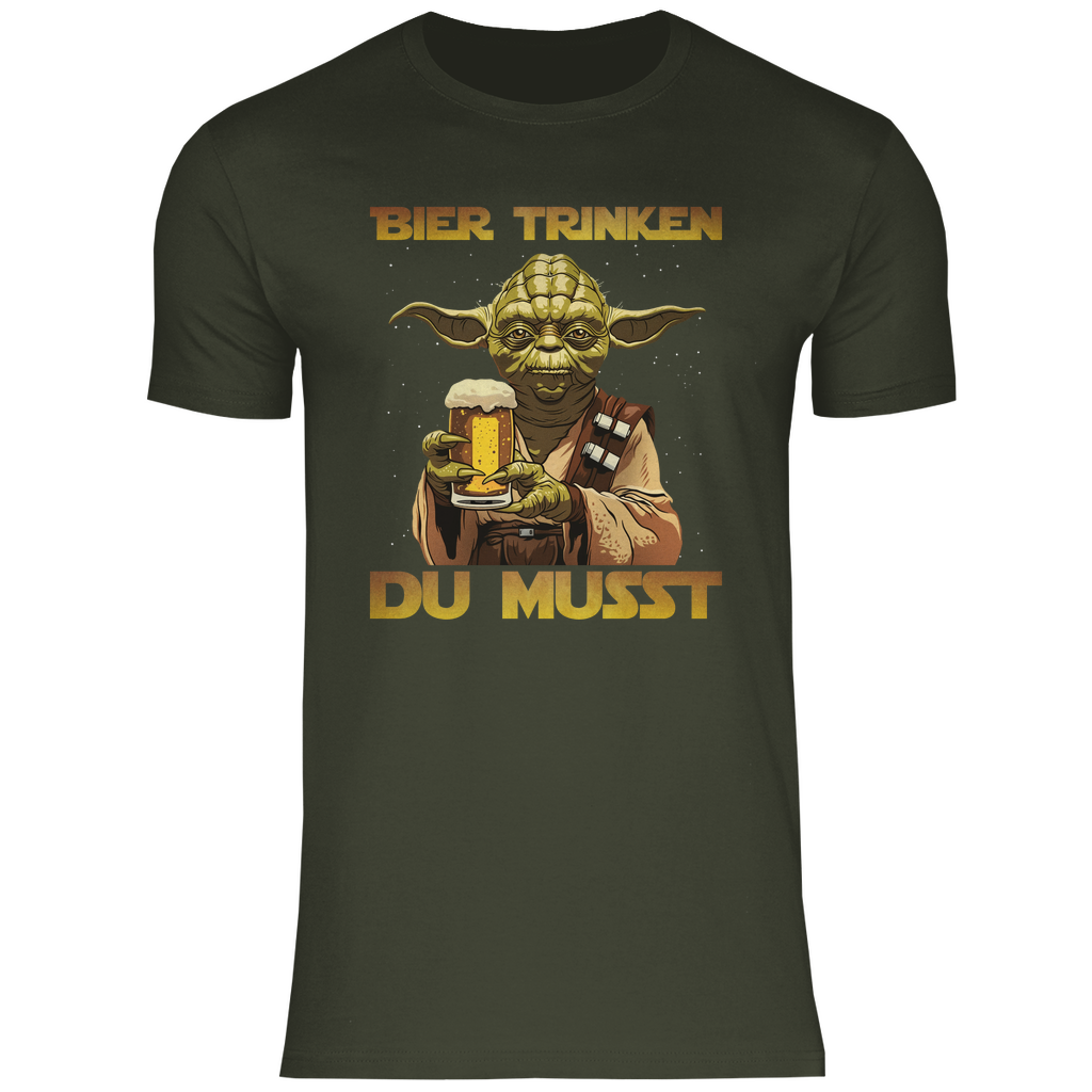 Bier trinken du musst - Yoda Star Wars - Herren Shirt