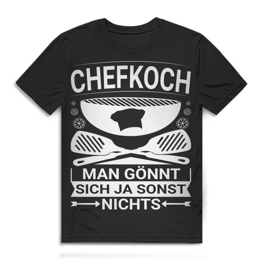 Chefkoch Shirt Männer – Man gönnt sich ja sonst nichts – Küche BBQ Humor Black