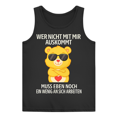 Damen Basic Tank Top Muss an sich Arbeiten Glücksbärchi Black