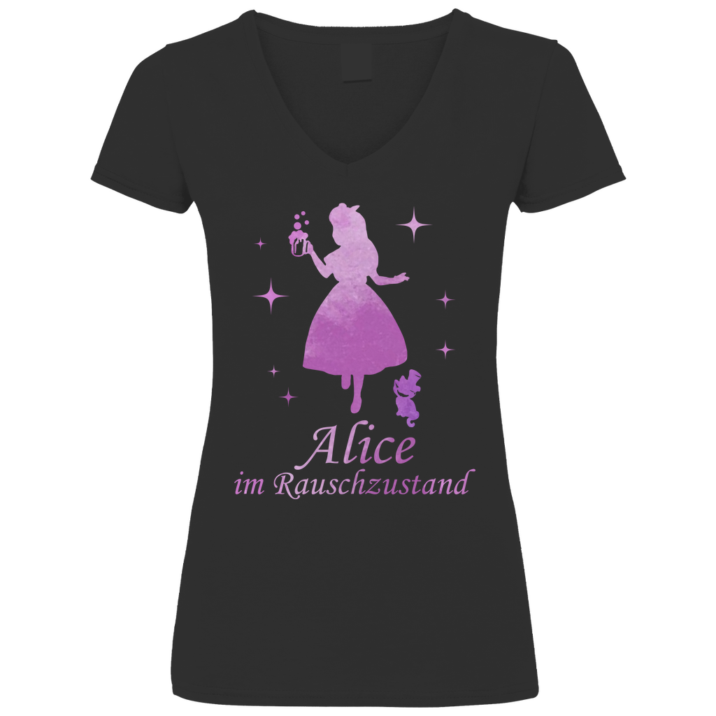 Alice im Rauschzustand - Prinzessin Aquarell - V-Neck Damenshirt