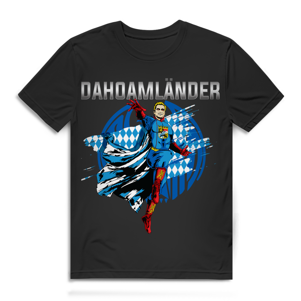 Herren Shirt Dahoamländer Bayern The Boys Homelander Superhelden Geschenk Black