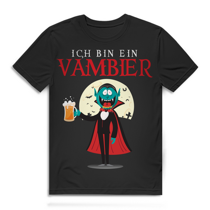 Herren Shirt Ich bin ein Vambier lustiger Vampir Bier Spruch Halloween Party