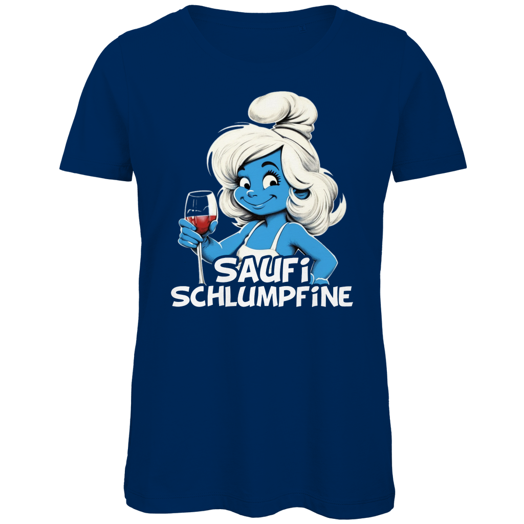 Saufi Schlumpfine Grafik - Damen Premium Bio T-Shirt