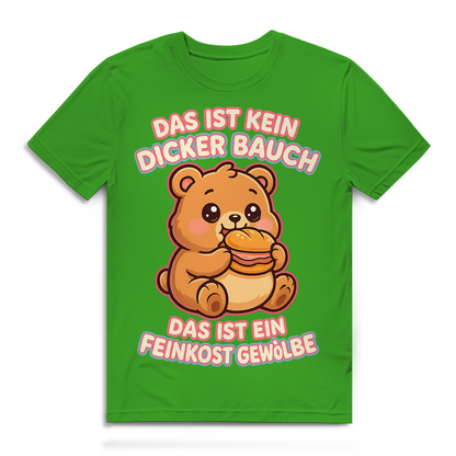 Herren Premium Bio T-Shirt Das Ist Kein Dicker Bauch Das Ist Ein Feinkost Gewölbe Teddybär Real Green