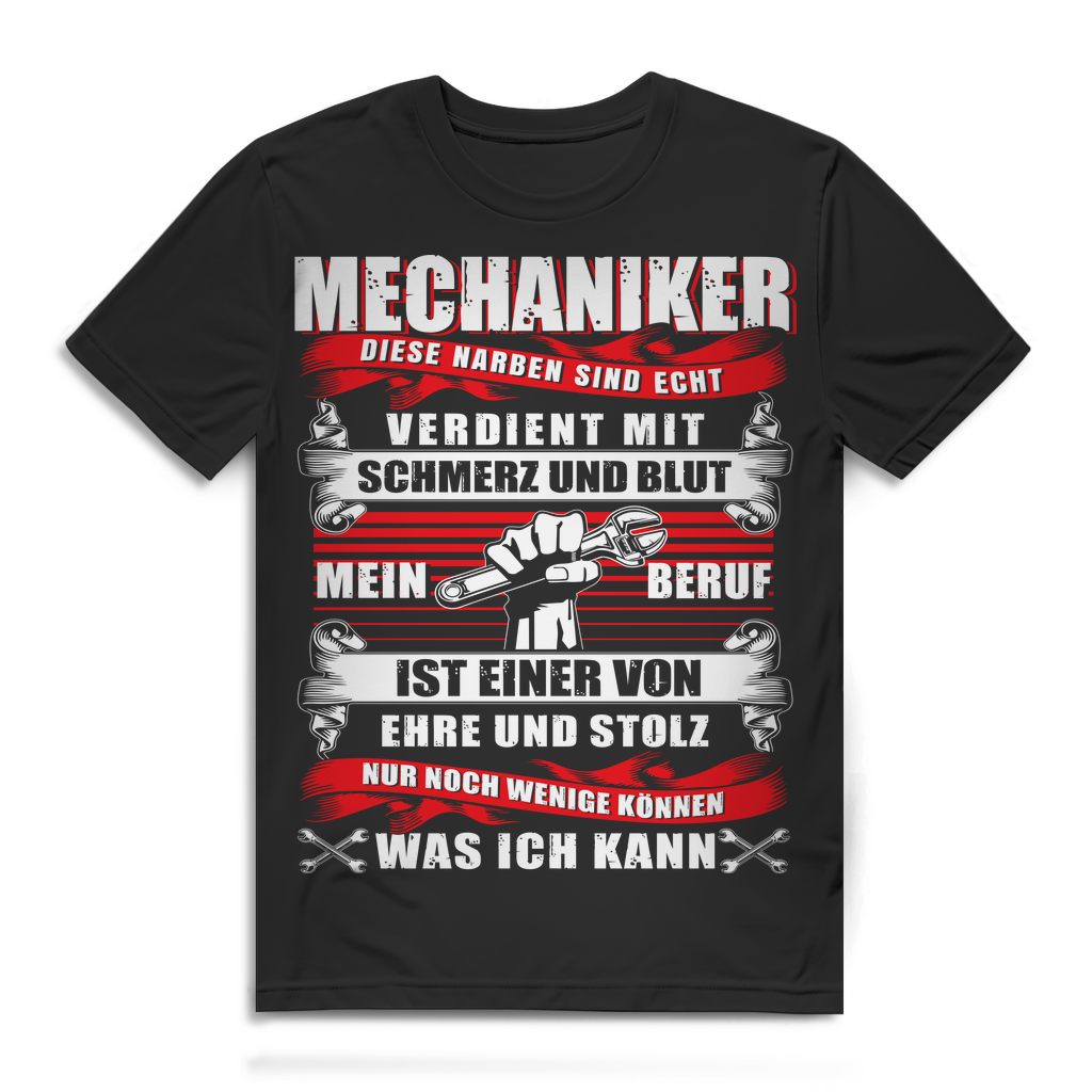 Herren T-Shirt Mechaniker – Beruf mit Stolz &amp; Ehre Shirt für echte Handwerker Black