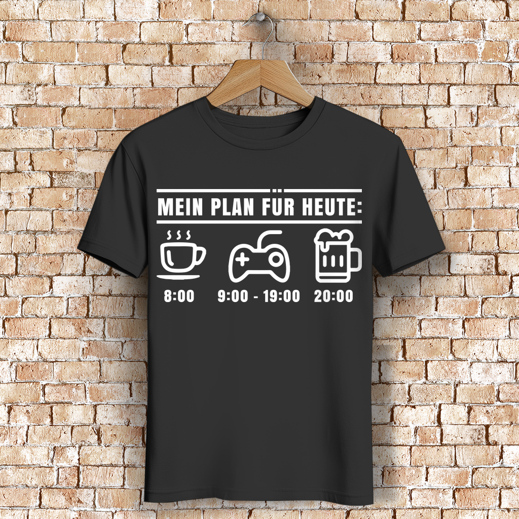 Kaffee Zocken Bier T-Shirt – Gaming Bio Shirt Herren – Geschenk für Gamer