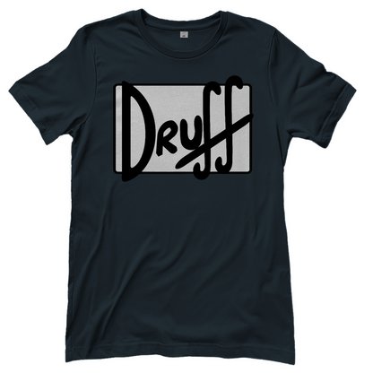 Damen T-Shirt druﬀ – Bold Retro Logo Design im Cartoon-Style Dark Grey Solid
