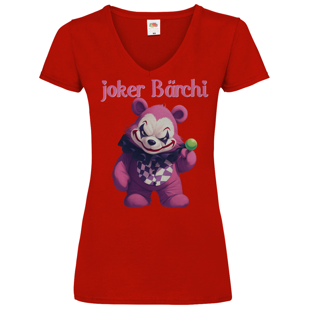 Joker Bärchi - Glücksbärchi - V-Neck Damenshirt