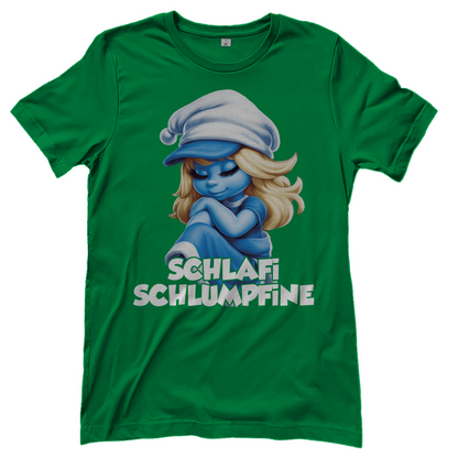 Schlafi Schlumpfine Grafik - Damenshirt Kelly Green