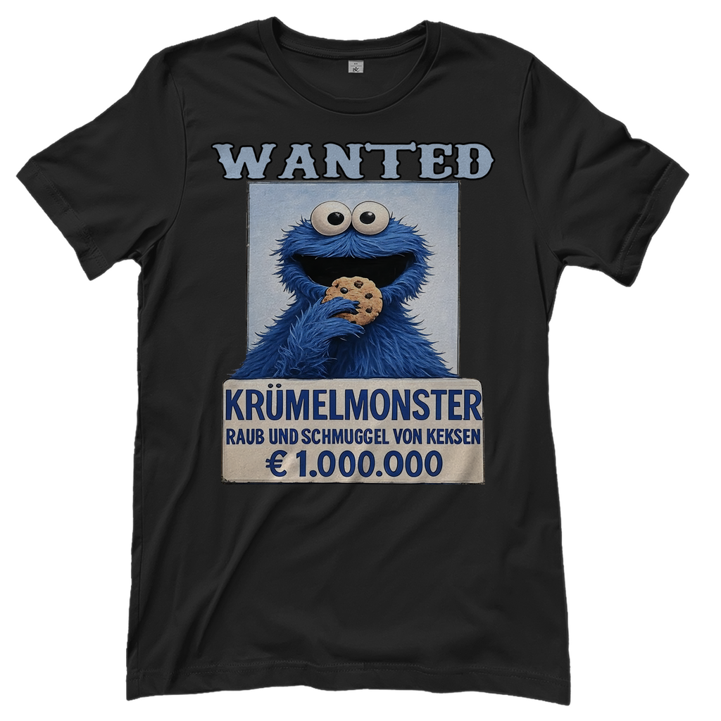 Wanted Krümelmonster Raub und Schmuggel von Keksen - Damen T-Shirt Black