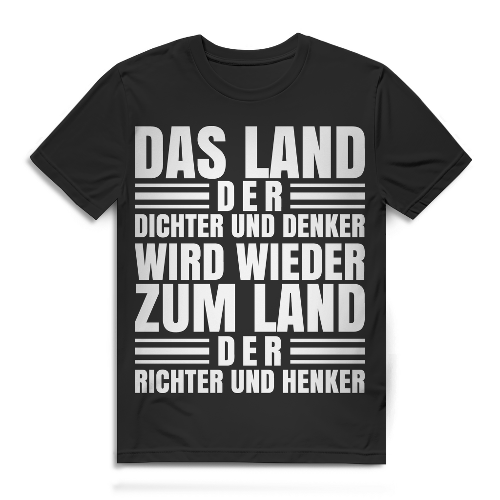 Kritisches Statement T-Shirt Männer – Deutschland Richter und Henker Black