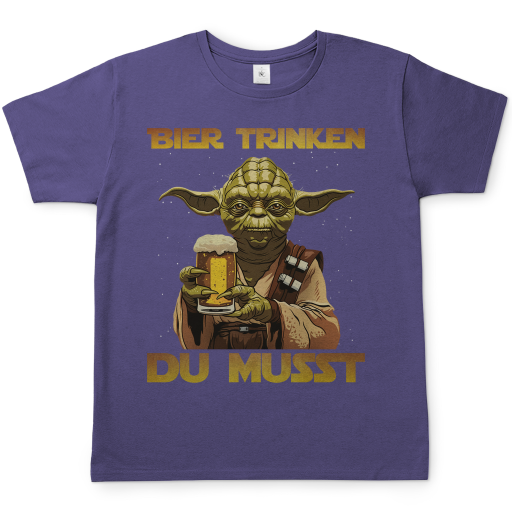 Bier trinken du musst - Yoda Star Wars - Herren Shirt Millennial Lilac