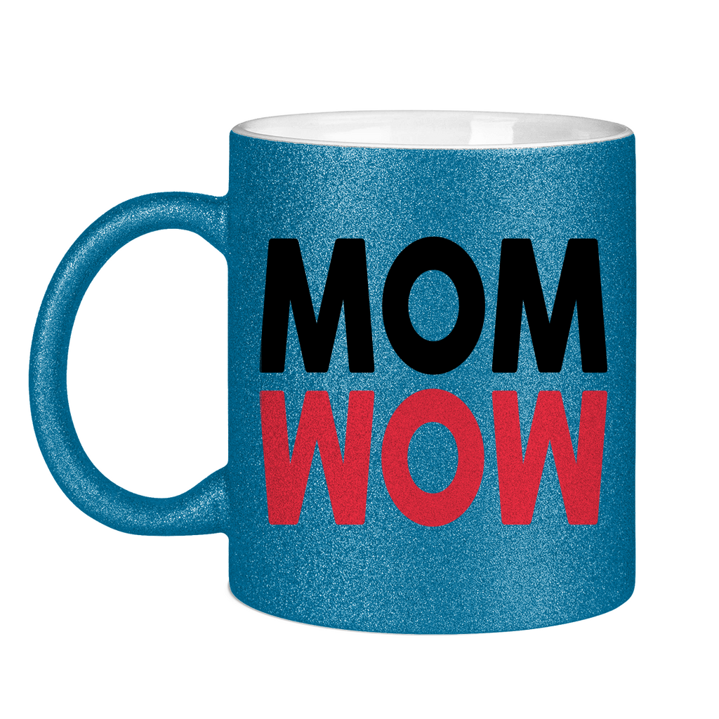 MOM WOW - Glitzertasse Blue Glitter One size