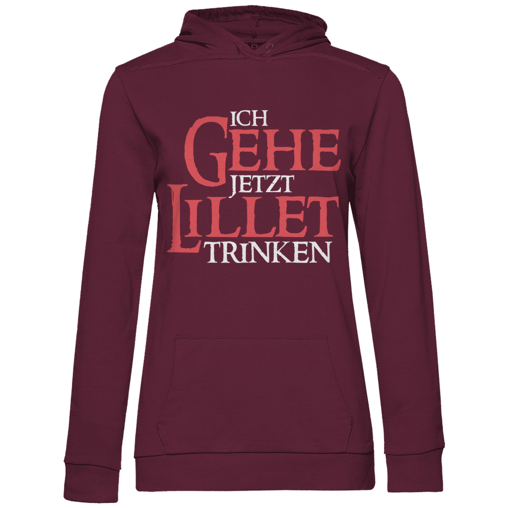 Ich gehe jetzt Lillet trinken - Beidseitiger Druck - Damen Hoodie Wine