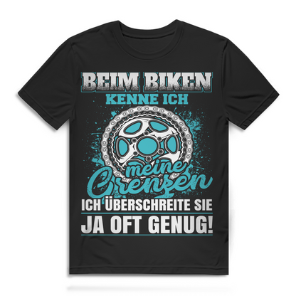 Bike Shirt Männer – Beim Biken kenne ich meine Grenzen – MTB Fun Spruch T-Shirt