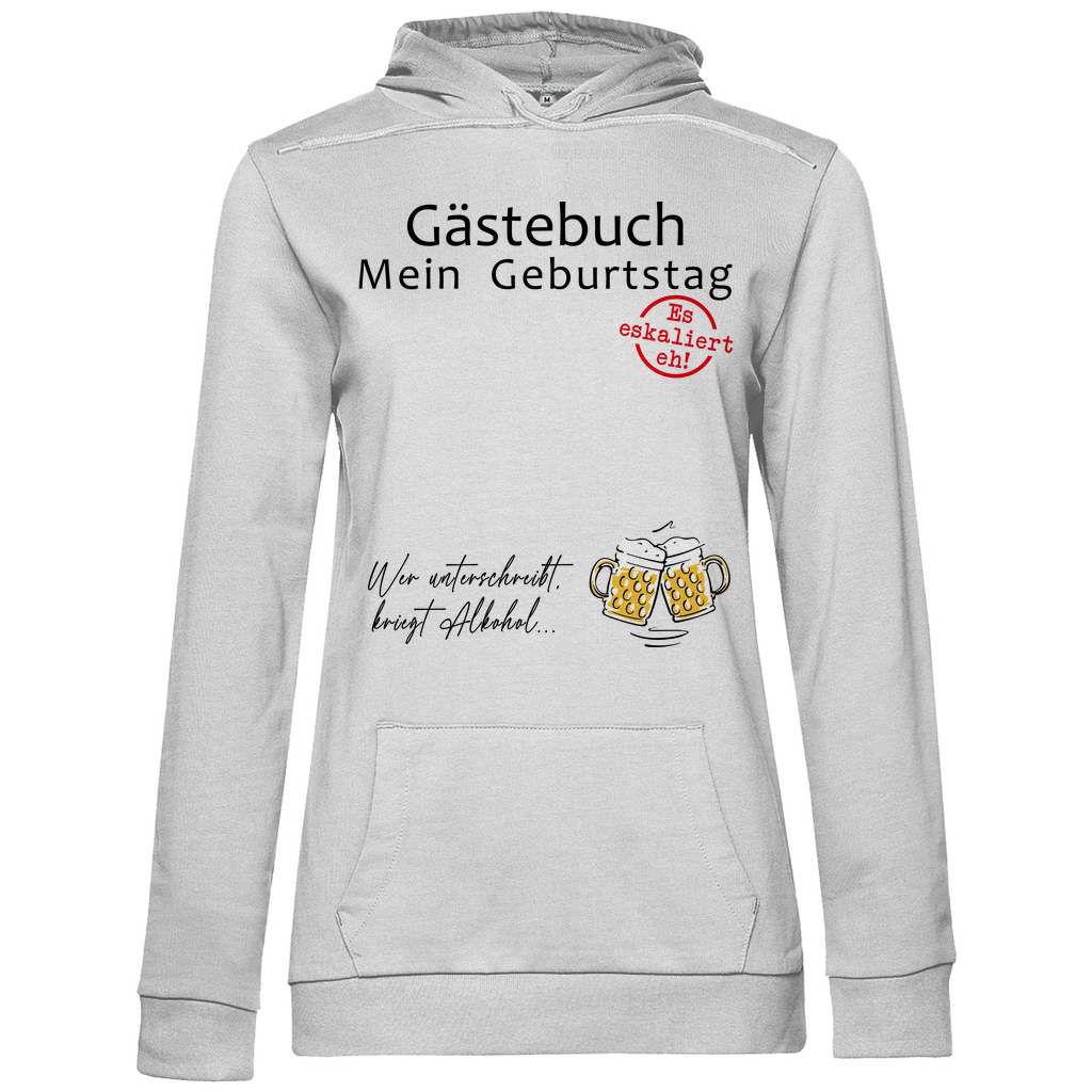 Gästebuch mein Geburtstag Geburtstagsgeschenk - Damen Hoodie White