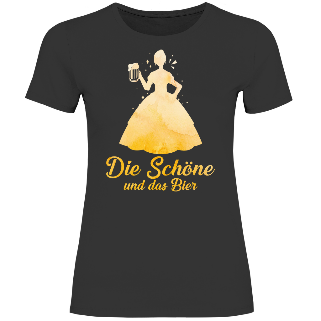 Die schöne und das Bier - Prinzessin Aquarell - Damenshirt