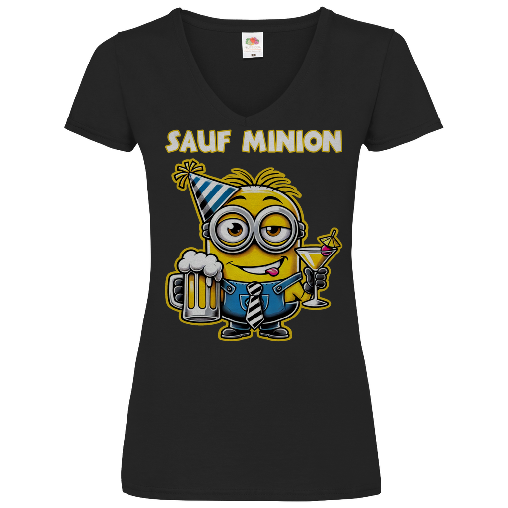 Sauf Minion - V-Neck Damenshirt