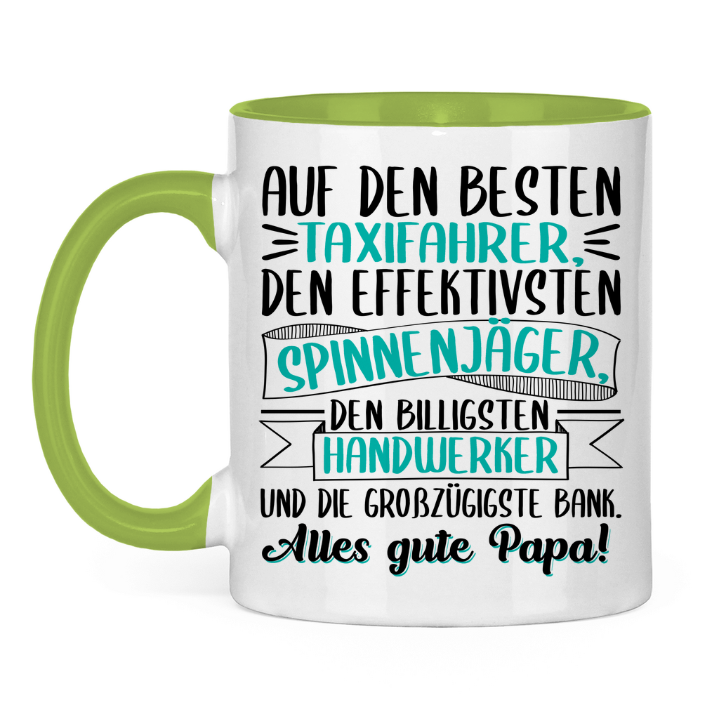 Auf den besten. Alles gute Papa! - Tasse zweifarbig