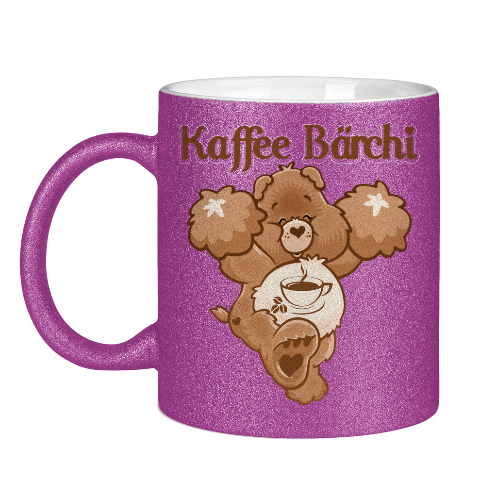 Kaffee Bärchi - Glücksbärchi - Glitzertasse Purple Glitter