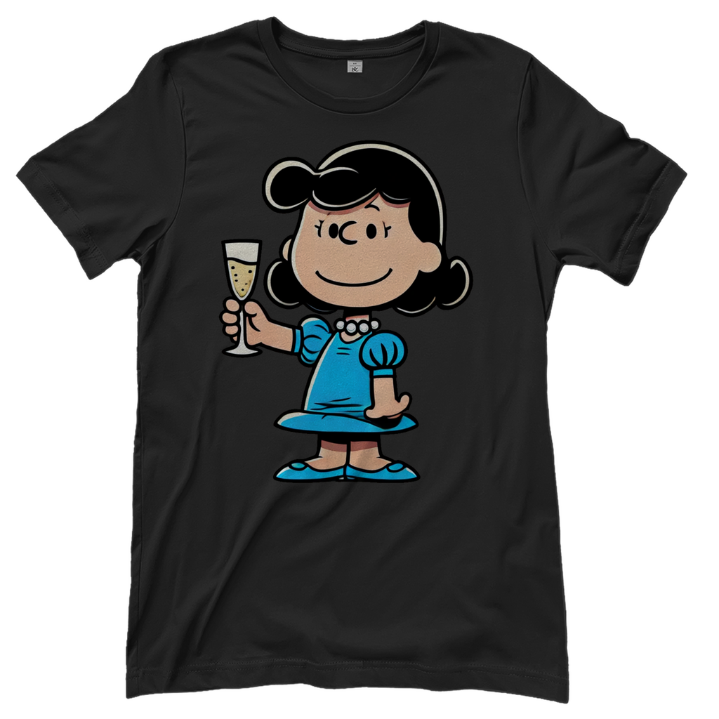 Lucy van Pelt mit Sekt - Die Peanuts - Damenshirt Black