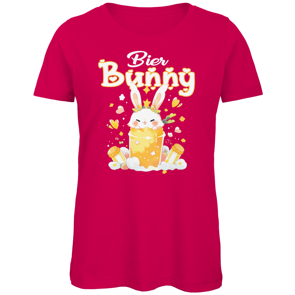 Bier Bunny Hase - Damen Premium Bio T-Shirt Fuchsia