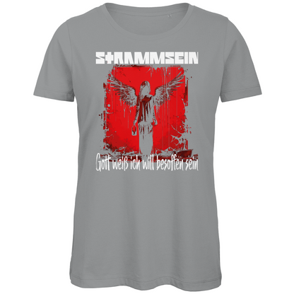 Strammsein Gott weiß ich will besoffen sein - Damen Premium Bio T-Shirt Sport Grey Heather