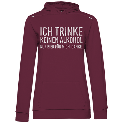 Ich trinke keinen Alkohol nur Bier für mich danke - Damen Hoodie Wine