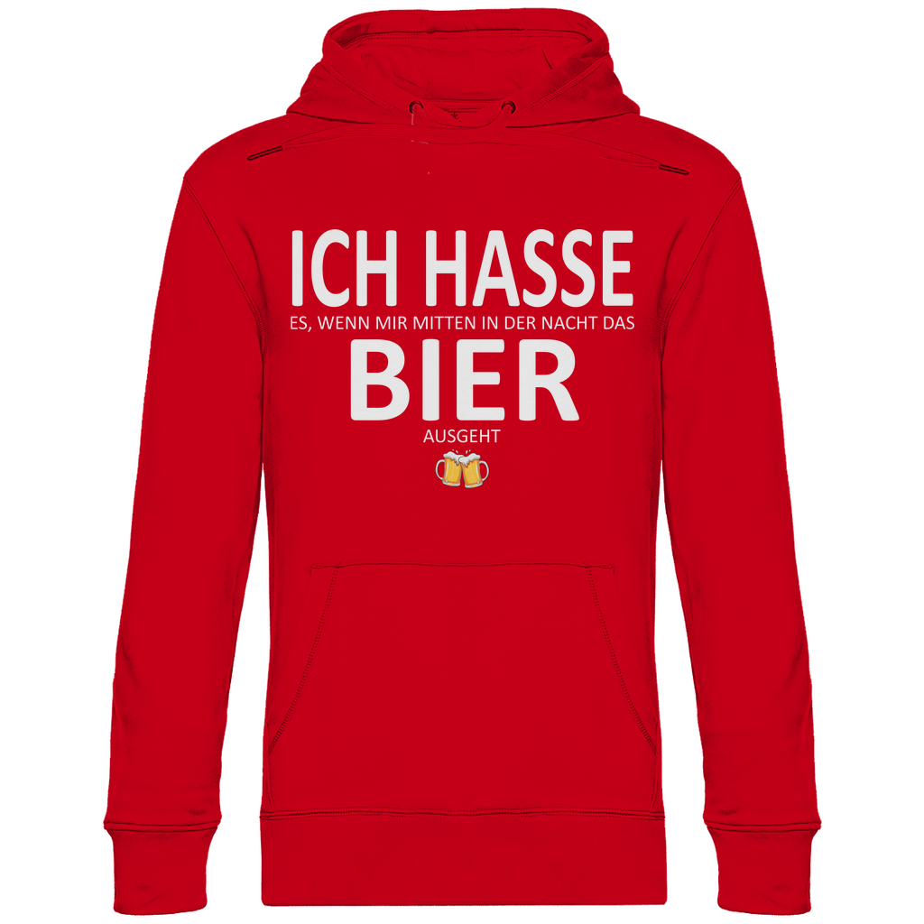 Hasse es wenn mir Bier ausgeht - Unisex Hoodie Red