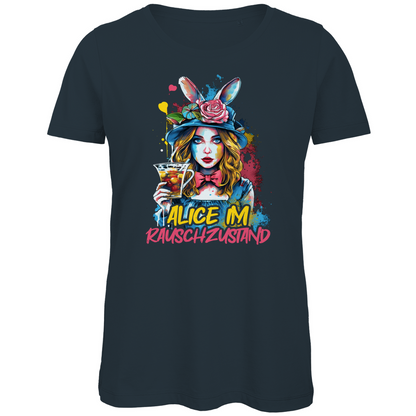 Alice im Rauschzustand Bunt - Damen Premium Bio T-Shirt Dark Grey