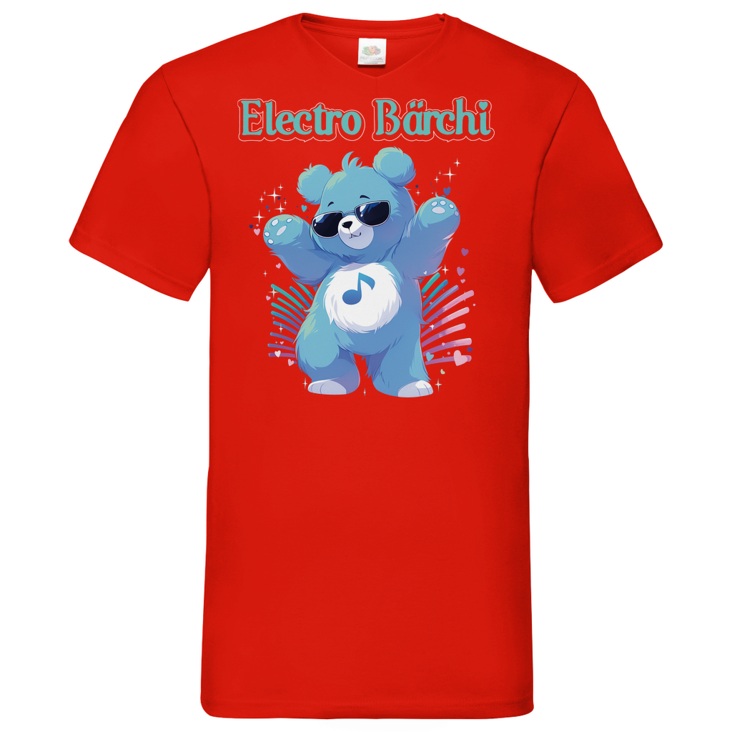 Electro Bärchi - Glücksbärchi - Herren V-Neck Shirt