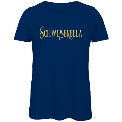Schwipserella - Prinzessin Gold - Damen Premium Bio T-Shirt Navy