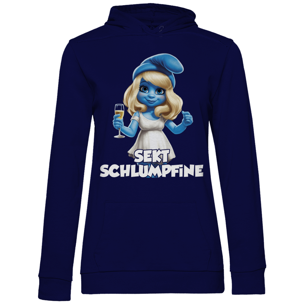Sekt Schlumpfine Grafik - Damen Hoodie Navy Blue