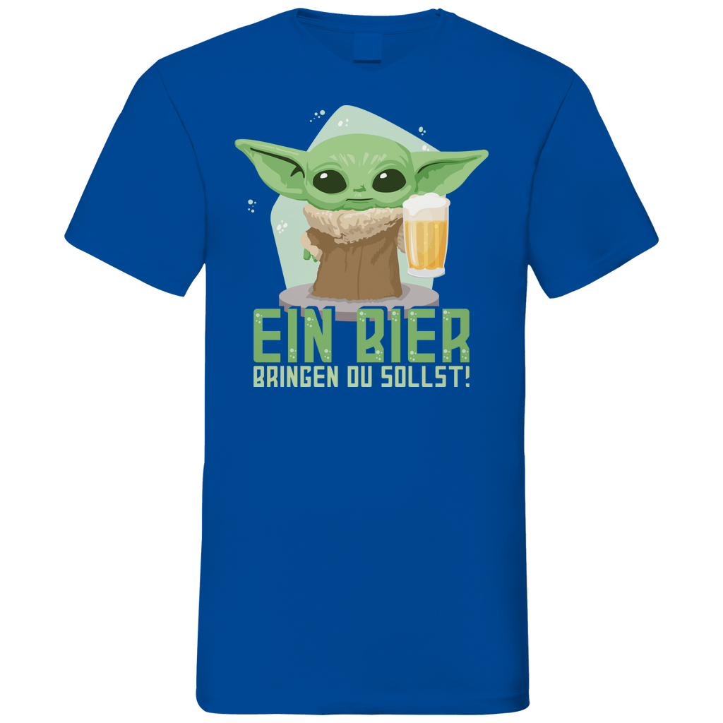Ein Bier bringen du sollst Baby Yoda Grogu - Herren V-Neck Shirt