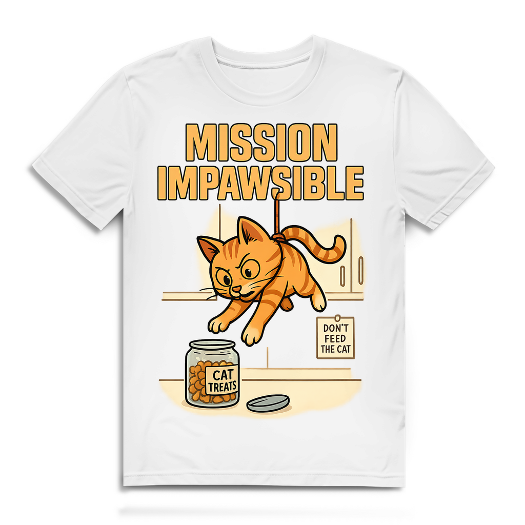 Mission Impawsible Katze - Herren Premium Bio T-Shirt White
