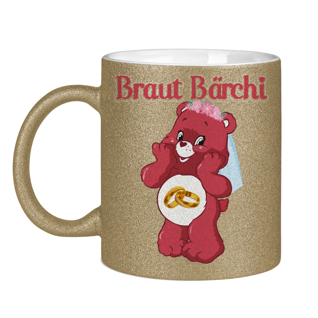 Braut Bärchi - Glücksbärchi - Glitzertasse