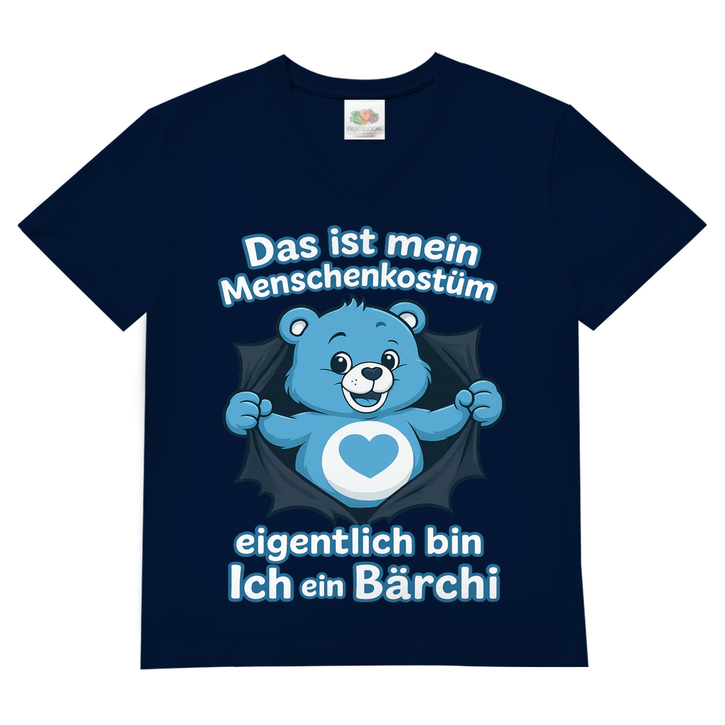 Glücksbärchi Verkleidung Herren Shirt Kindheitsheld Bio Navy