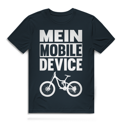 Lustiges Herren Bio T-Shirt Mein Mobile Device Fahrrad Mountainbike Biker Fun